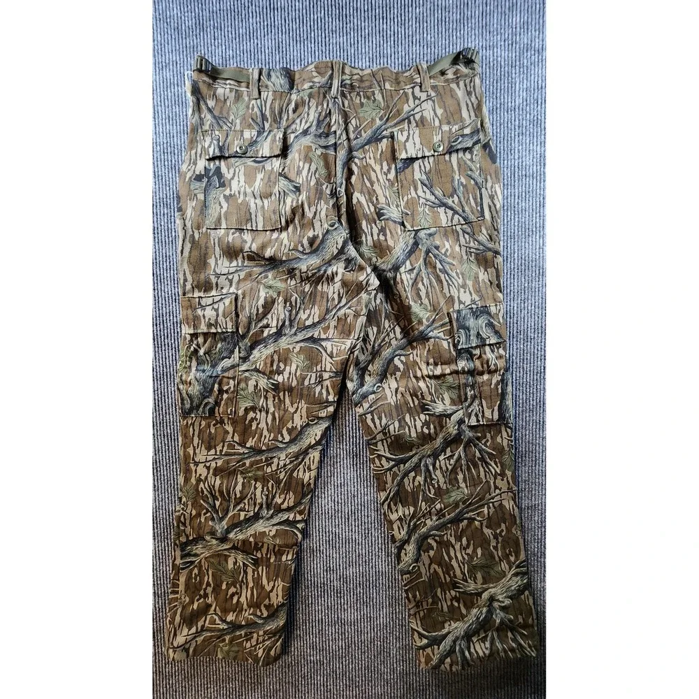 Vintage Mossy Oak Pants Mens 44x31 Treestand Camo Cargo Adjustable NWT 1986 USA